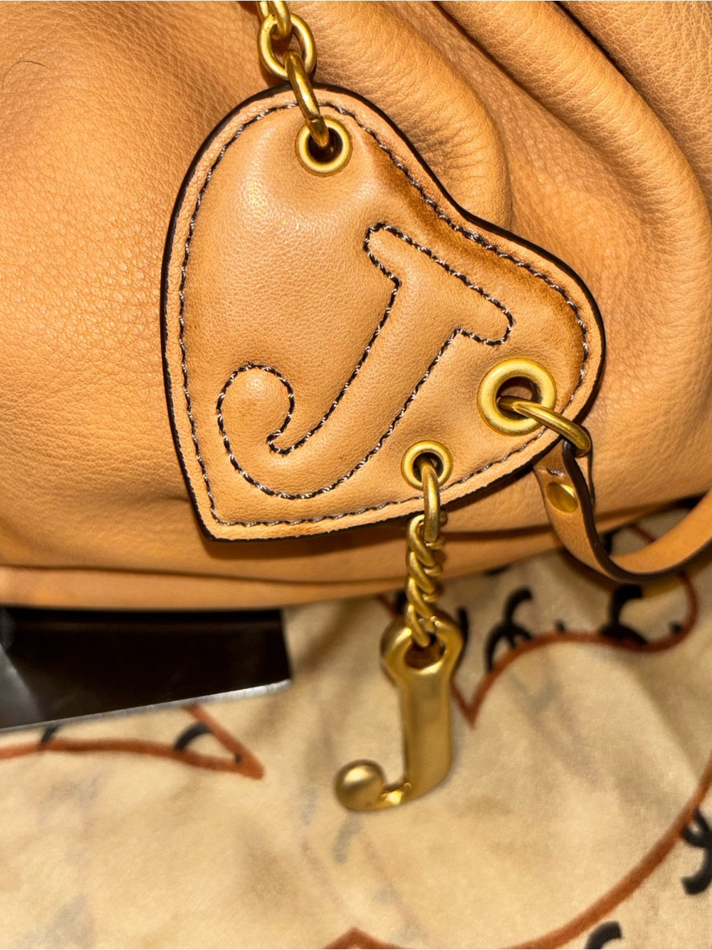 Juicy Couture Tan Leather with Gold Hardware Handbag, Preowned - Picture 7 of 8
